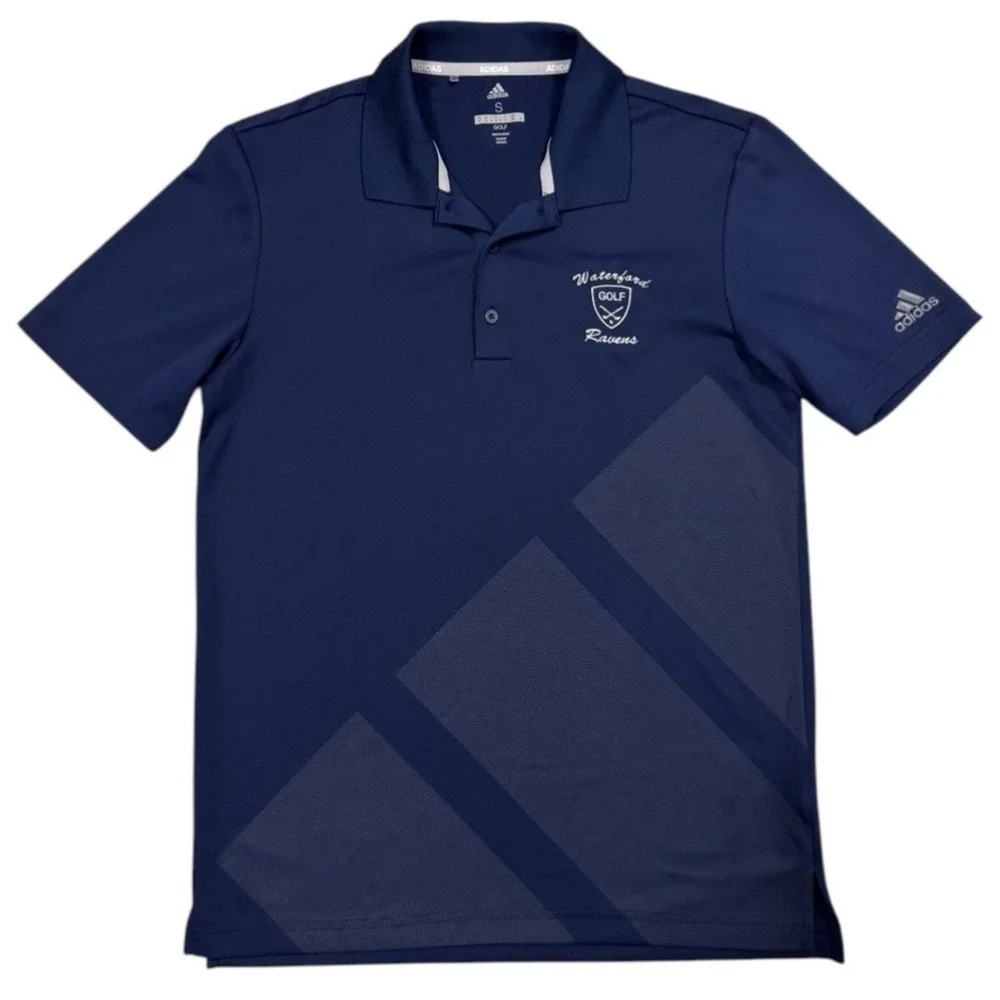 Adidas Golf Polo Shirt Mens Small Navy Blue Waterford Golf‎ Ravens Performance